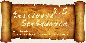Krstivoje Štrbanović vizit kartica
